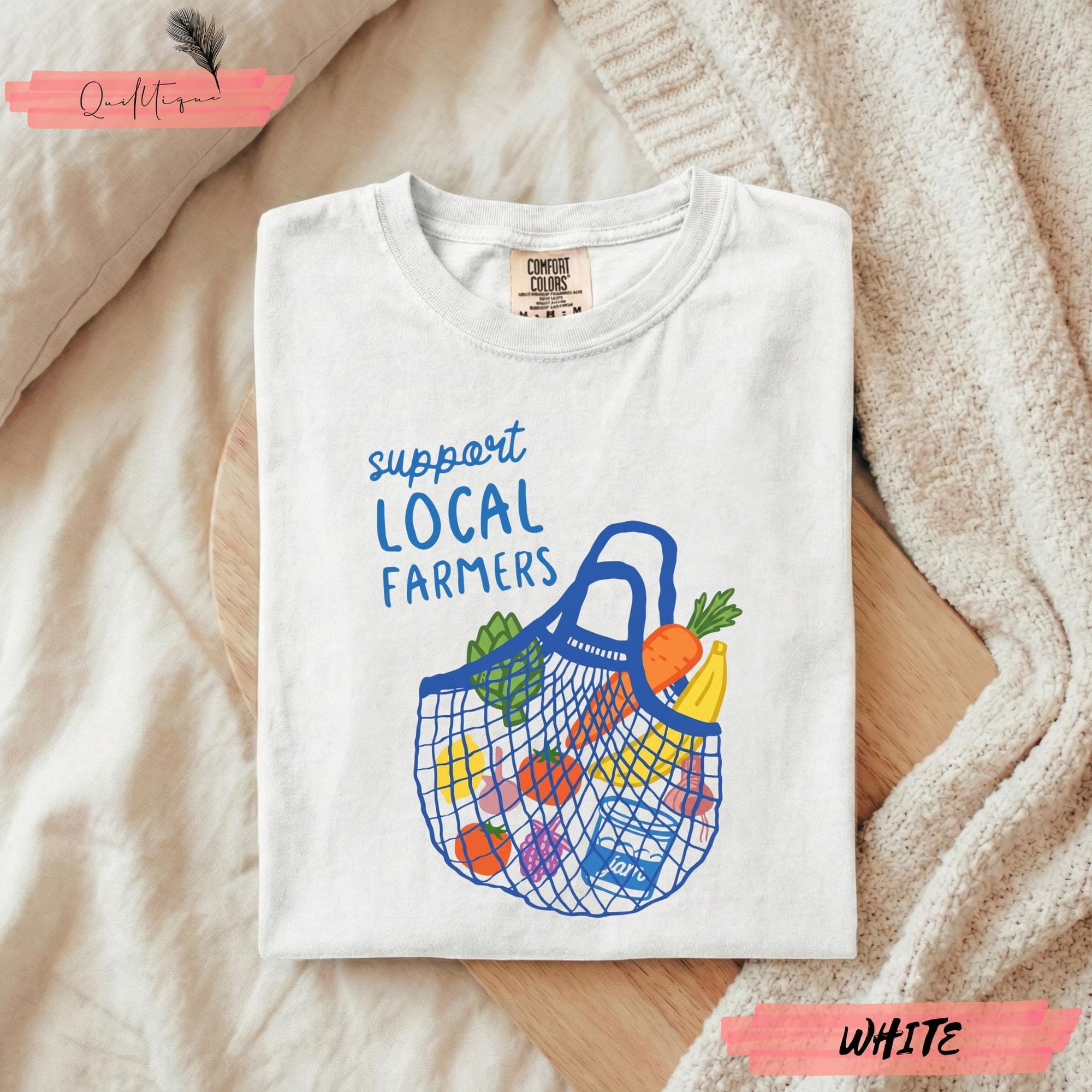 CLOTEX Comfort Colors® Support Local Farmers Shirt Farmers Market Tee Cottagecore Grocery Bag T-Shirt Sustainable Living Gift Chambray XL