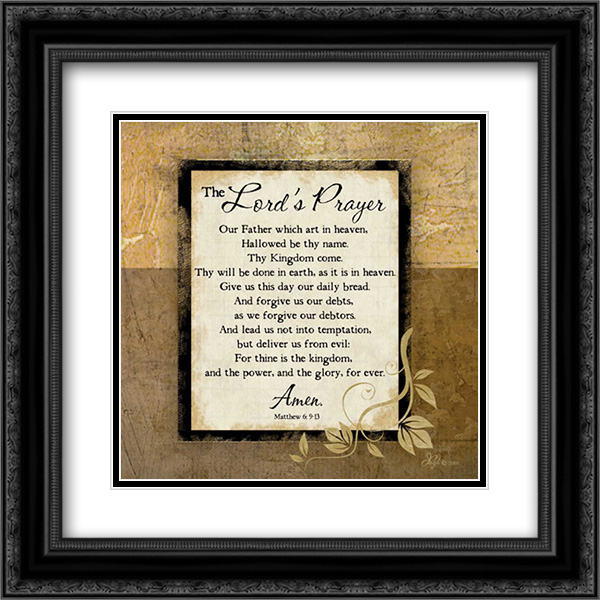 The Lords Prayer 2x Matted 20x20 Black Ornate Framed Art Print by Pugh ...