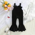 thumbnail image 4 of uublik Flare Pants for Girls Comfortable Casual Bow Strap Jumpsuits Rompers Black, Size 3T-7, 4 of 4