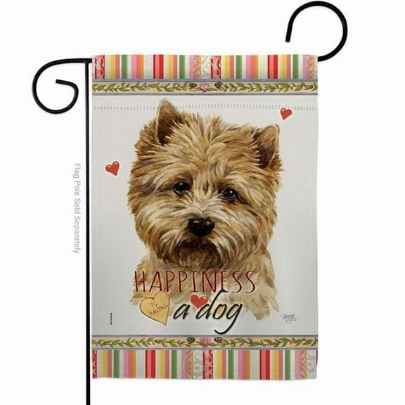 13 x 18.5 in. Dog Cairn Terrier Happiness Double-Sided Decorative Vertical Garden Flag