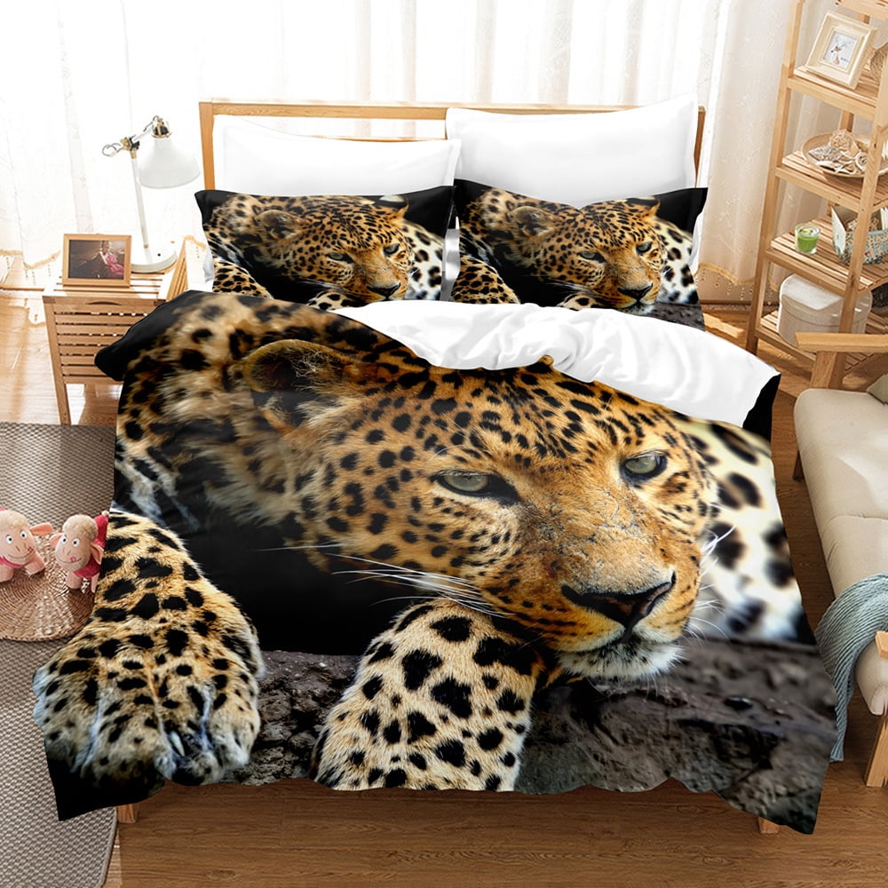 Animal leopard animal 3D printing high-definition printing three-piece set  