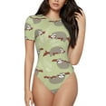 thumbnail image 2 of Picia Twig Sloth Womens One Piece Swimsuits Modest Tummy Control Bathing Suits Lace Up Slimming Swim Suit-Medium, 2 of 9