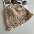 thumbnail image 3 of CoCopeaunts Womens Bucket Hat Retro Knitted Crochet Hollow Brim Beanies Hats Winter Warm All-Match Solid Color Fisherman Cap, 3 of 8