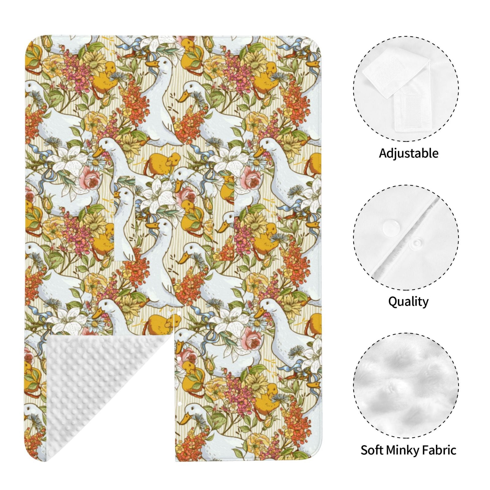 Naloa Ducks and Flowers Baby Car Seat Cover, Breathable Baby Carrier Cover, Multiuse Baby Carrier Cover & Nursing Breastfeeding Cover