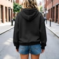 thumbnail image 7 of Tqcoqu Women's Drawstring Hooded Sweatshirt, Oversized Drop Shoulder Pullover With Kangaroo Pocket Ribbed Cuffs Soft Brushed Knit Casual Hoodie, 7 of 7