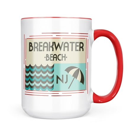 

Neonblond US Beaches vacation Breakwater Beach Mug gift for Coffee Tea lovers