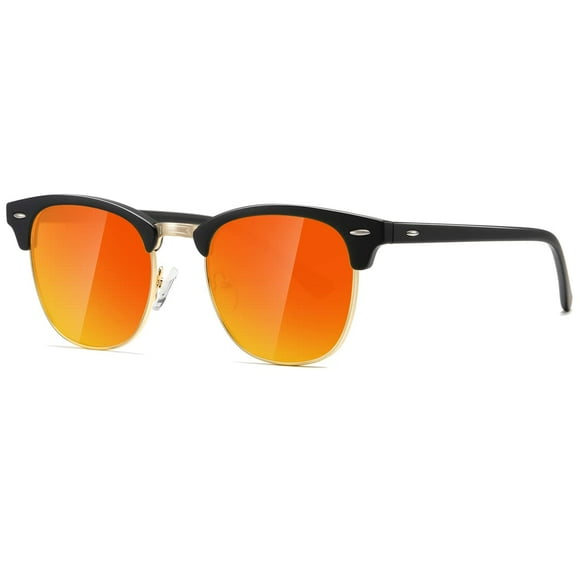 AEVOGUE Gafas de sol polarizadas para mujeres y hombres Gafas de sol retro con montura semi sin montura AE0369