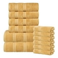 thumbnail image 2 of Superior Smart Dry 12-Piece Zero Twist Soft Cotton Towel Set, Quick Dry Fade Resistant, Gold, 2 of 11
