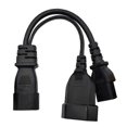 thumbnail image 3 of Y Type Splitter Power Cord,Iec320 3 Pin C14 to Male C13+2 Hole Eu 4.0mm Female Socket Ac Power Cord, 3 of 5