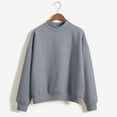 thumbnail image 2 of Jiyugala Sweatshirt for Women Winter Fall Round Neck Long Sleeve Solid Plus Velvet Casual Tops, 2 of 6