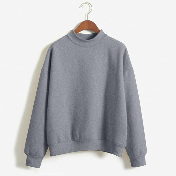 Yubnlvae Womens Oversized Sweatshirt for Women, Hoodies Fleece Crew Neck Pullover Sweaters Casual Comfy Fall Clothes for Women 2023 Dark Gray L