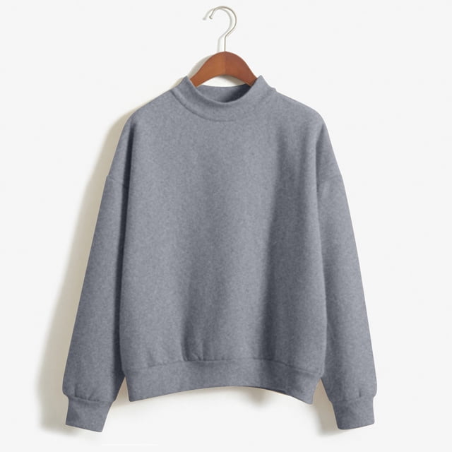 Yubnlvae Chandail Molletonné Surdimensionné pour Femmes, Chandails à Capuchon en Molleton à Col Rond, Chandails à Enfiler Décontractés et Confortables, Vêtements d'Automne pour Femmes 2023 Gris Foncé L