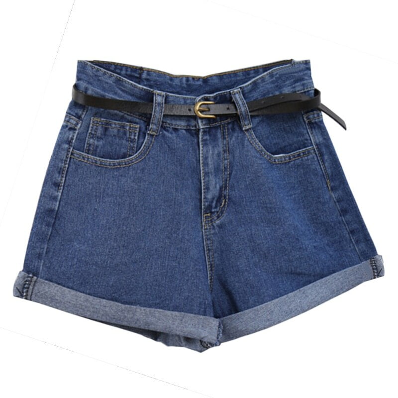 dark blue jean shorts