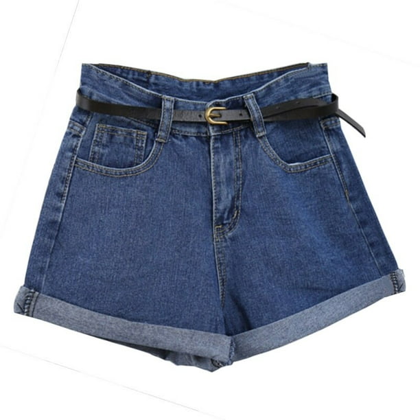 kussen Perth Blackborough alledaags Women Retro Jeans Shorts Summer High Waisted Rolled Denim Jean Shorts with  Pockets - Walmart.com