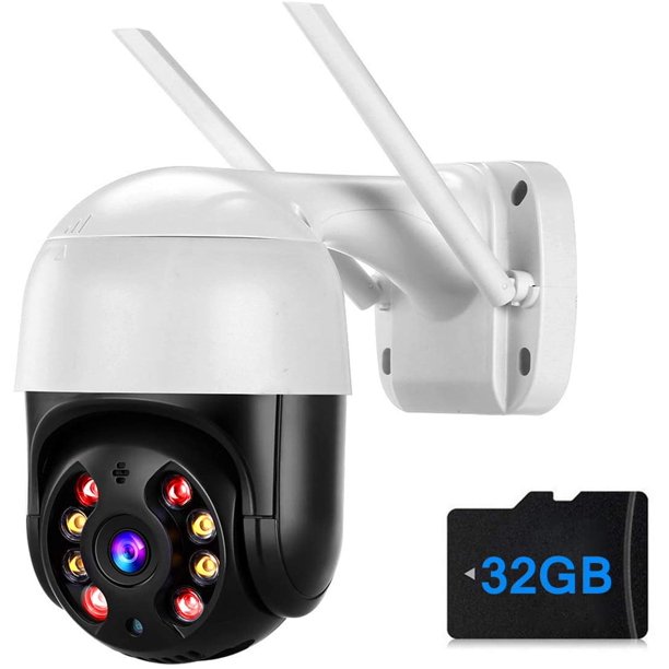 Aleko Outdoor PTZ Sistema de cámara de seguridad 3MP Pan Tilt Zoom Cámara de vigilancia WiFi inalámbrica, Cámaras de vigilancia impermeables para el hogar Cámara IP con audio bidireccional/Tarjeta SD 32G/Luz nocturna en color y detección de movimiento ACTIVE Biensenido a ACTIVE