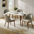 thumbnail image 2 of Upholstered Dining Chairs Armless Side Chairs Set of 4 Solid Wood Legs Restaurant Kitchen Grey, 2 of 6