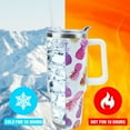 thumbnail image 4 of 40 oz Tumbler with Handle and Straw, Stainless Steel Insulated Cup with Leak Proof Lid and Straw Lid, Keep Drinks Cold and Hot for Hours(Pineapple), 4 of 6