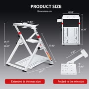 GTPLAYER Simulator Racing Wheel Stand for Logitech & Thrustmaster, Pedals NOT Included ,White