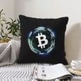 thumbnail image 2 of Velvet Decorative Throw Pillow Covers Set of 2, Soft Square Cushion Cover with Invisible Zipper Cryptocurrency Blockchain Bitcoin Printing, 16"x16", 2 of 7