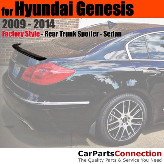 Trunk Spoiler Compatible With 2009 2010 2011 2012 2013 2014 Hyundai Genesis Sedan Factory Style Lip Painted Color AF Black Noir Pearl