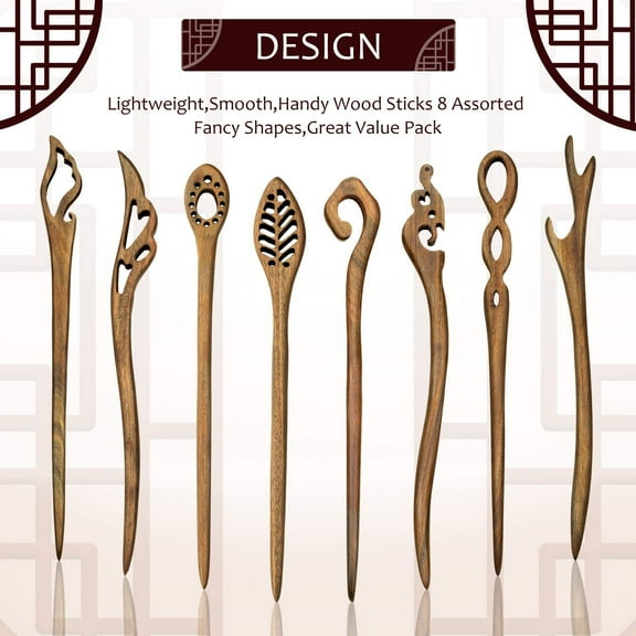 4 PCS Wooden Hair Sticks Japanese Hair Chopstick for Women Bun Maker, Chinese Chopstick Hair Pins for Women Long Hair