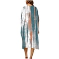 thumbnail image 3 of Avrnliq Womens White Boho Kimono Swimsuit Cover Up - Oversized Midi Length Breathable Open Front Cover Up,Size S, 3 of 5
