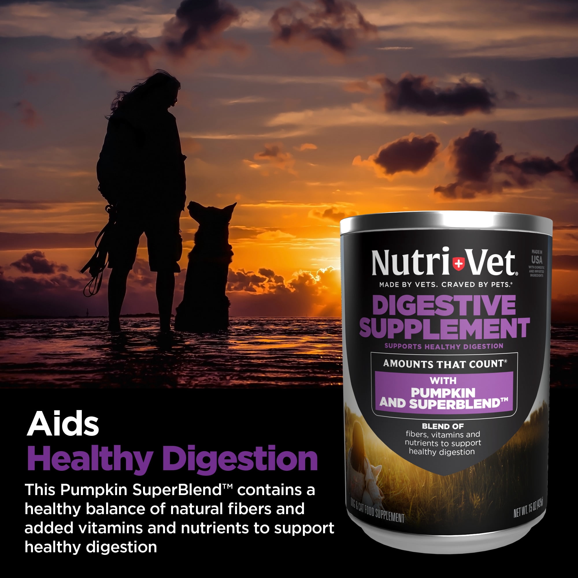 Nutri-Vet Fresh Pumpkin Digestive Aid Supplement-15oz