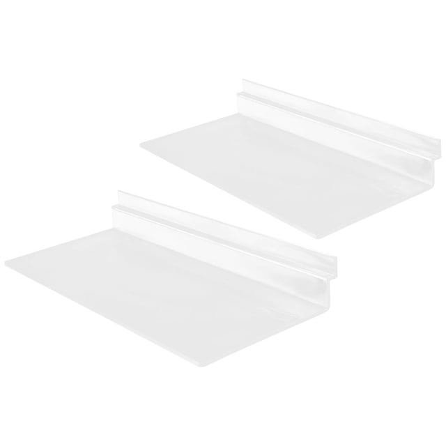 OULII 2Set Plastic Wall Shelves Slatwall Shelves Rectangular Shoe Display Home Shopping Mall