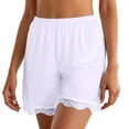 thumbnail image 3 of KHONTS Women's Loose Half Slip Shorts Loose Fit Lace Trim Pettipants Culotte Slip Bloomers Split Underwear Shorts White XL, 3 of 11