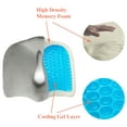 thumbnail image 3 of Tektrum Orthopedic Cool Gel Enhanced Seat Cushion, Gel Memory Foam Coccyx Cushion for Back Pain, Sciatica, Tailbone, Prostate, Sitting Long Hours - Office, Home, Car, Plane, Wheelchair (TD-02NJ-GREY), 3 of 7