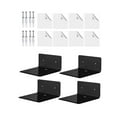 thumbnail image 2 of Luzkey 4 Pieces Wall Mounted Shelves,Acrylic Shelves,Acrylic Display Shelves,Wall Decor,Hanging Rack Board Organizer,for Living Room Black, 2 of 8