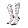 thumbnail image 2 of Daiia Sports Socks Lavender Flowers Printed Novelty Crew Socks for Men Women Knee High Socks Cotton Socks Soft & Breathable Support Unisex Socks, 2 of 9