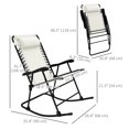 thumbnail image 3 of Outsunny 2pc Patio Foldable Rocking Chair Set w/ Breathable Mesh Seat & Backrest, Padded Headrest for Park, Backyard, Garden, Cream White, 3 of 10