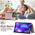 thumbnail image 4 of Crossbody Wallet Case for iPhone 14 Pro Max 6.7 inch, Kickstand with Adjustable Removable Lanyard Neck Strap Case Card Holder Case Shockproof Cover Magnetic Clasp Cover Flip Case -Rose Gold, 4 of 14