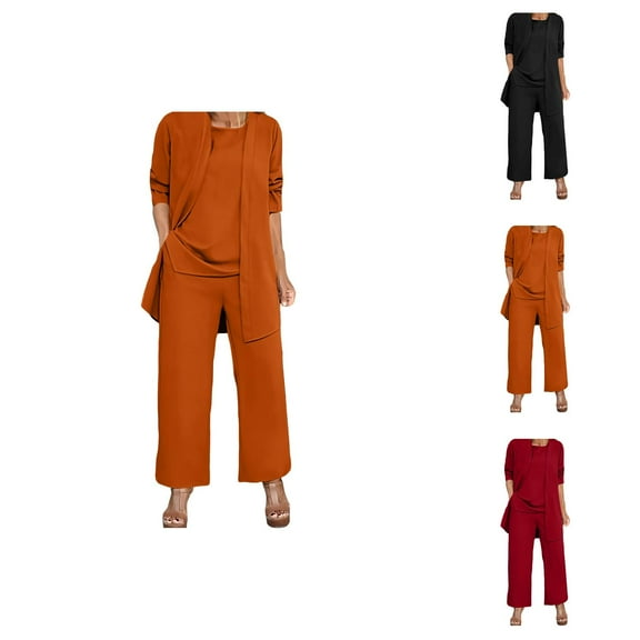 Women Autumn Winter Fashion Too Thin Fashion Plus Size Women's Three Piece Set Womens Pants