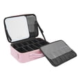 thumbnail image 2 of Makeup Bag W/ Mirror Led Light Travel Makeup Train Case Cosmetic Storage Bag Pink, 2 of 12