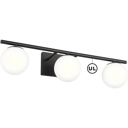 

ZXNYH New Bathroom Vanity Light 3 Lights Fixtures Brushed Brass Milk White Globe Glass Shade Modern Wall Bar Sconce Over Mirror (Exclude G9 Bulb)