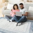 thumbnail image 3 of 8X10 Ivory Bordered Area Rug | Ideal for Home Office and Nursery | Non-Shedding and Kid & Pet-Friendly, 3 of 3