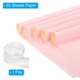 thumbnail image 3 of Uxcell 20 Sheets Flower Wrapping Paper with Ribbon 22.8" x 22.8" Light Pink/Beige, 3 of 6