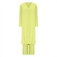 thumbnail image 5 of 2 Piece Outfits Sets For Women Fashion Long Sleeve Suit Set V-Neck Solid Color Long Pants Sexy Sets Up to 65% off, 5 of 7