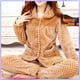 thumbnail image 2 of Pijamas cálidos con estampado de puntos para mujer, Conjunto de pijama de franela para mujer, estilo coreano grueso, Tops y pantalones de dibujos animados encantadores, invierno, 2 piezas, 2 of 4