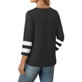 thumbnail image 6 of Atogsazn Womens Long Sleeve Shirts Color Block Casual Crewneck Tops Tshirt Basic Tee Fall Fashion Clothes Trendy Outfits 02-Black XXL, 6 of 6