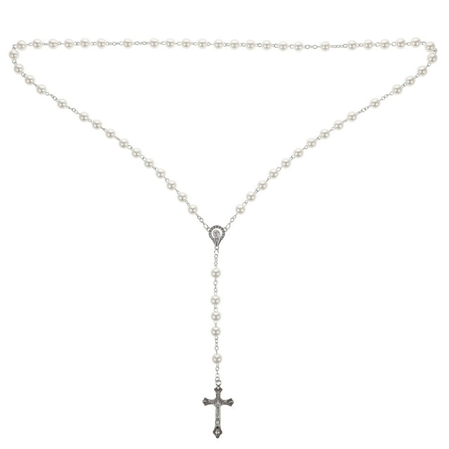 Collar de cuentas de rosario, collar religioso, cuentas, joyería para el cuello, collar de perlas, decoración