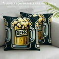 thumbnail image 3 of COMIO Beer Printing Throw Pillow Covers Bedding Throw Pillows Decorative Throw Pillow Covers Square Cushion Throw Pillow for Livingroom Bedroom Home Decor, 3 of 5