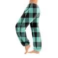 thumbnail image 2 of Women's Striped Print Cuff Pants, Casual Lounge Sleep Pants, Soft Elastic Waist Pajama Pants for Cozy Nights and Weekend Lounging,Mint Green,M, 2 of 6
