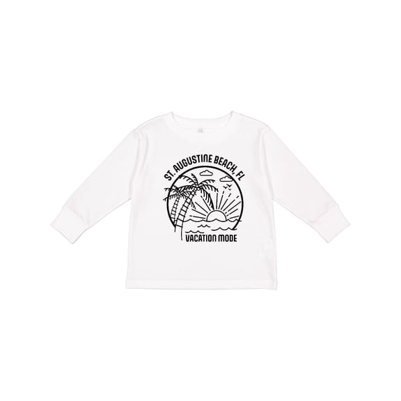 Inktastic Summer Vacation Mode St. Augustine Beach Florida Boys or Girls Long Sleeve Toddler T-Shirt
