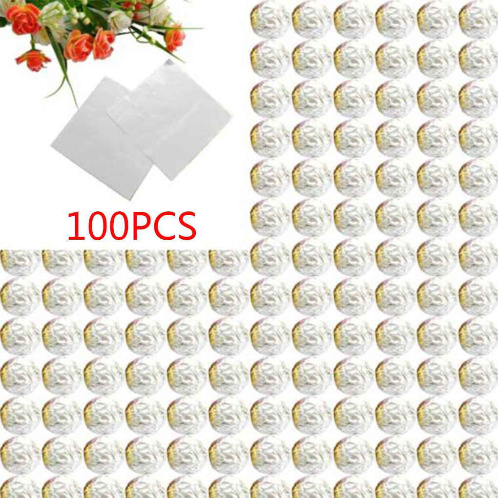 100pcs Square Aluminum Foil Wrappers for Chocolate Sweets Candy Package 