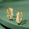 thumbnail image 6 of Ross-Simons 0.10 ct. t.w. Diamond Huggie Hoop Earrings in 18kt Gold Over Sterling, Women's, Adult, 6 of 6