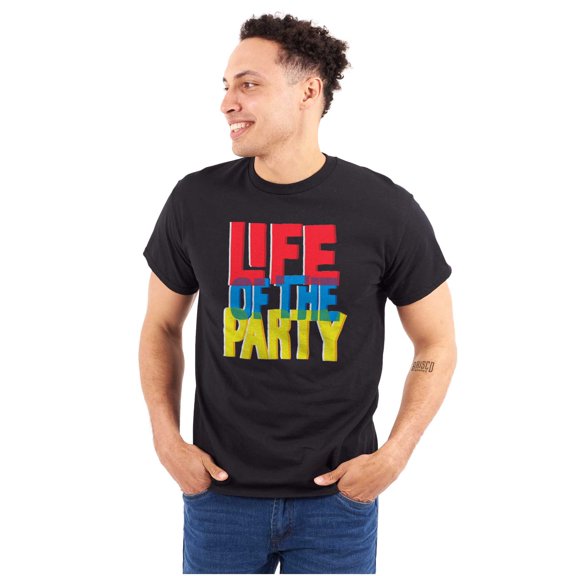 Life of Party Fun Drinking Partying Plus Size Crewneck Graphic Tee Shirt Brisco Brands 2X