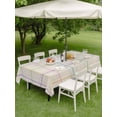 thumbnail image 4 of Outdoor Tablecloths with Umbrella Hole & Zipper, Colorful Geometric Plaid Tablecloth Rectangle 60x84 Inch, Simple Vintage Grid Beige Waterproof Table Cloth, Patio/Pool/Picnic Table Covers, 4 of 8